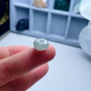 天然A货翡翠圆鼓平安扣吊坠淡黄绿甜水绿缅甸老坑迷你圆扣挂坠