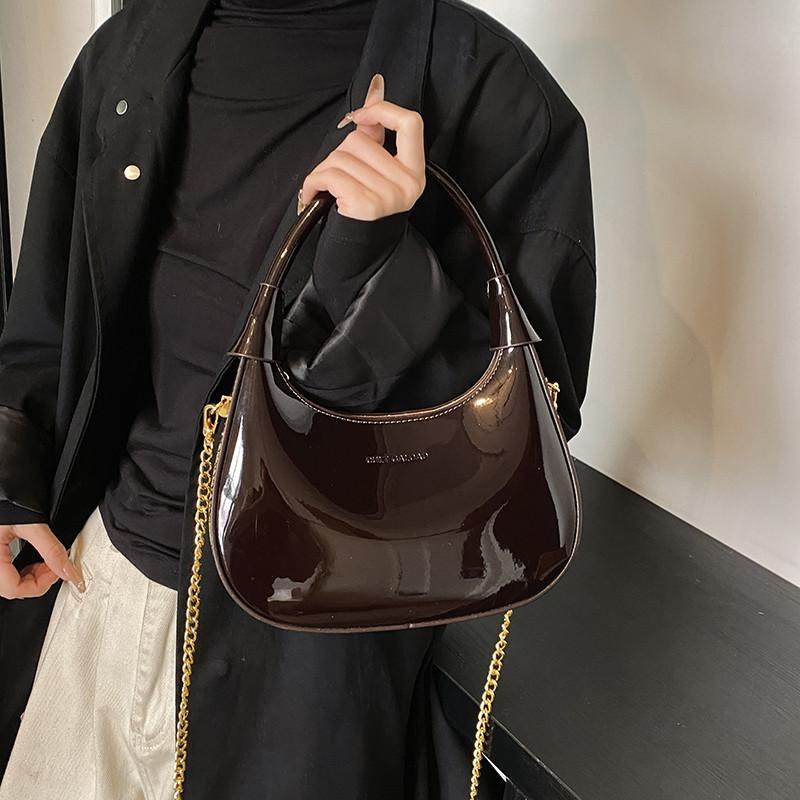 2024新款潮INS洋气简约日韩单肩包女包腋下包斜挎包链条包休闲包