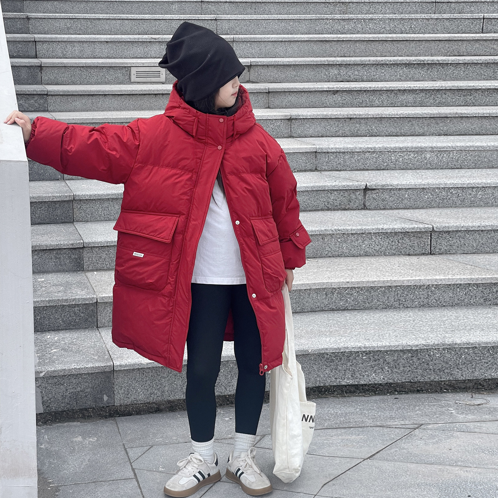 2025年韩国新款儿童羽绒服韩版中长款男童女童羽绒服加厚时尚外套