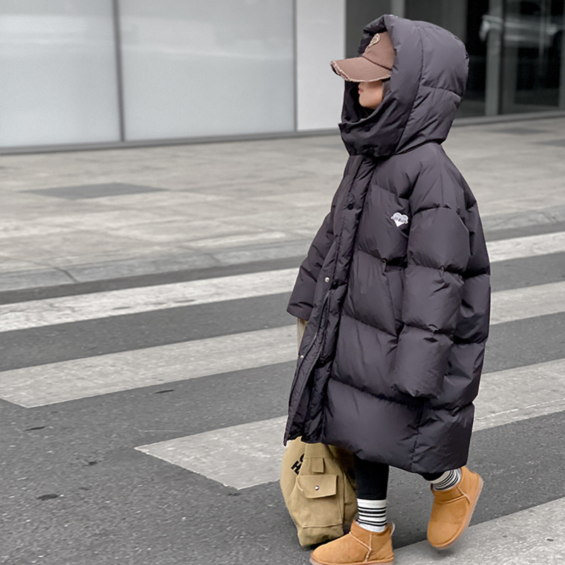 韩版儿童羽绒服新款童装秋冬男童女童中长款过膝加厚韩版洋气冬装