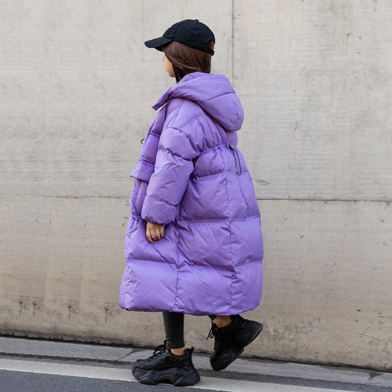 童装儿童羽绒服过膝长款冬装男童女童宝宝90白鸭绒韩版新款外套潮