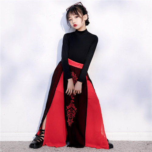 雪龙吟国潮套装儿童舞蹈服扇子舞