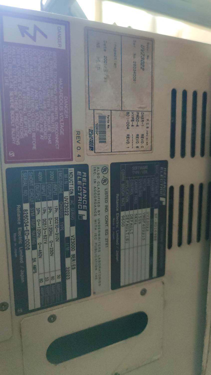 reliance electric伺服驱动器uvz3022询价