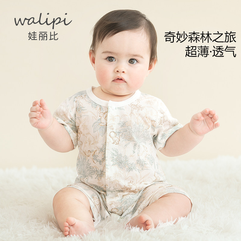 娃丽比短袖连体衣纯棉夏季图片