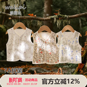 娃丽比婴儿保暖马甲春秋外穿女宝宝纯棉背心小月龄坎肩小马夹上衣