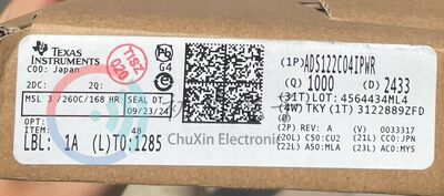 全新原装ADS122C04IPWR 封装TSSOP16 丝印ADS122C 24位模数转换器