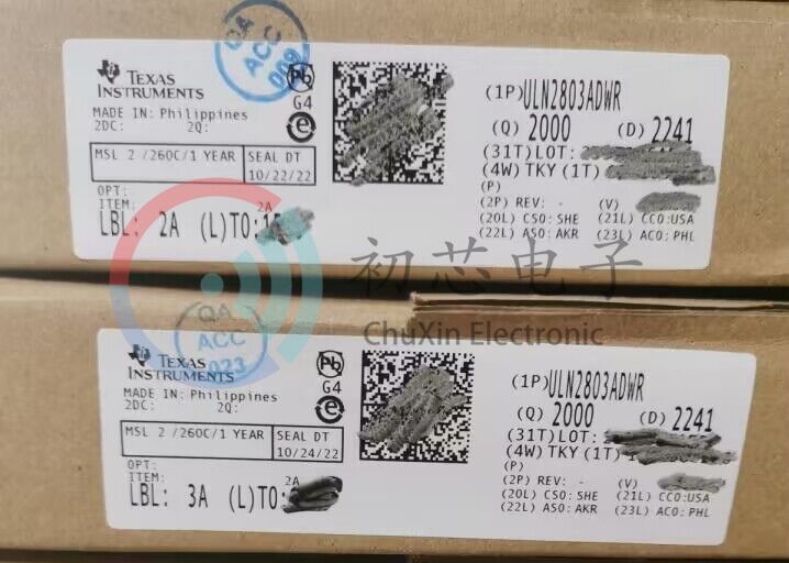 【初芯电子】全新原装ULN2803ADWR SOP18丝印ULN2803A 双极晶体管