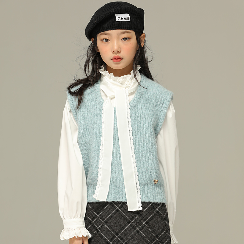 小女森春秋休闲毛线马甲