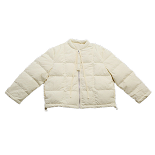 小女森女童冬款面包羽绒服中大童国标90白鸭绒米黄色保暖外套外穿