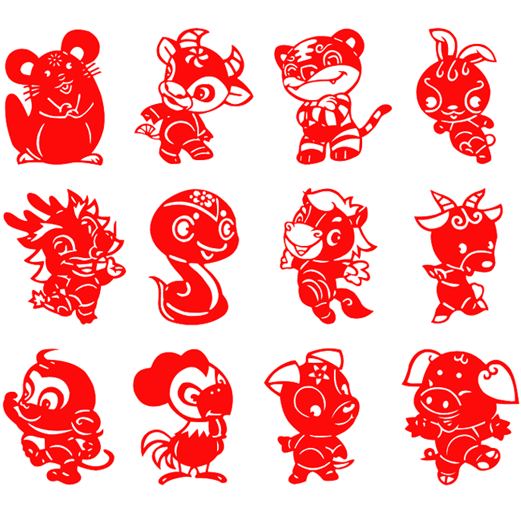 纯手工剪纸红十二生肖刻纸作品画剪爱奇迹学生简单套装中国风礼品