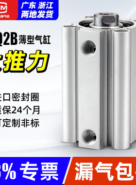 ACQ小型气动薄型气缸CQ2B/CDQ2B12/16/20/25/32/40/50/63/80X100D