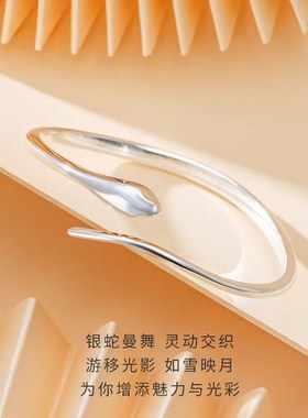 蛇形纯银手镯女小众轻奢高级感