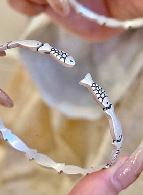 小鱼纯银手镯女时尚轻奢高级感