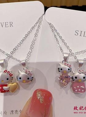kt猫儿童纯银项链女甜美可爱时尚