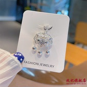 正生观音算盘葫芦弥勒佛福锁包吊坠纯银项链足银999女宝宝儿童款