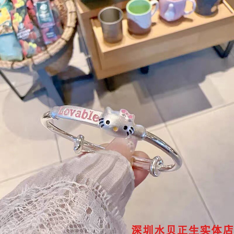 kt猫纯银手镯女卡通时尚可爱百搭