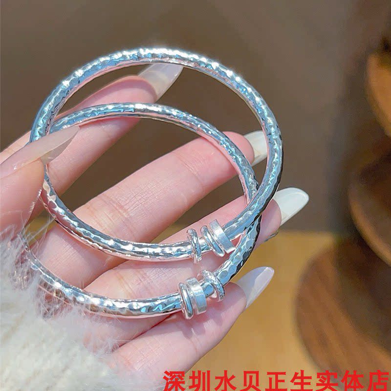 三生万物闭口纯银手镯女简约百搭