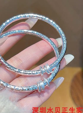 三生万物闭口纯银手镯女简约百搭