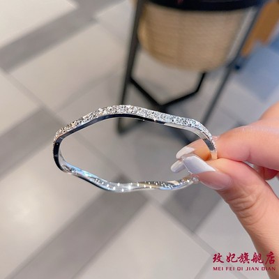 碎冰冰纯银手镯女简约百搭时尚