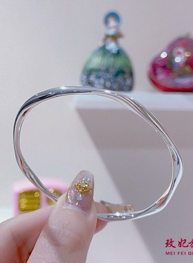 莫比乌斯环纯银手镯女气质网红