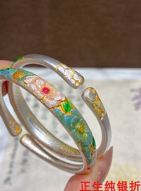 牡丹花纯银手镯女时尚轻奢高级感