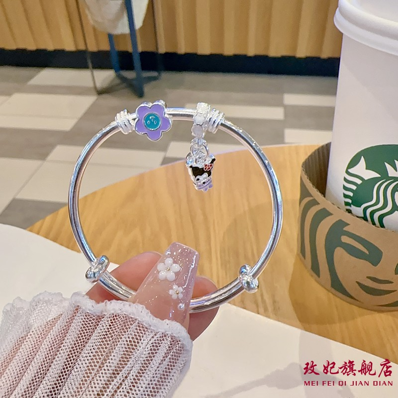 库洛米纯银手镯女可爱卡通时尚