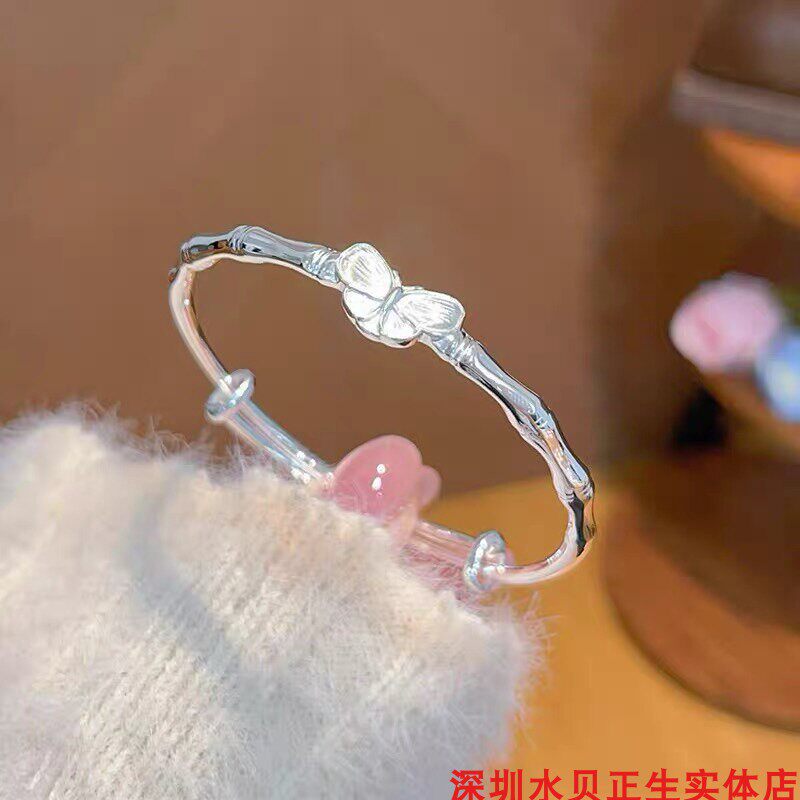 蝴蝶结吉言纯银手镯女时尚轻奢
