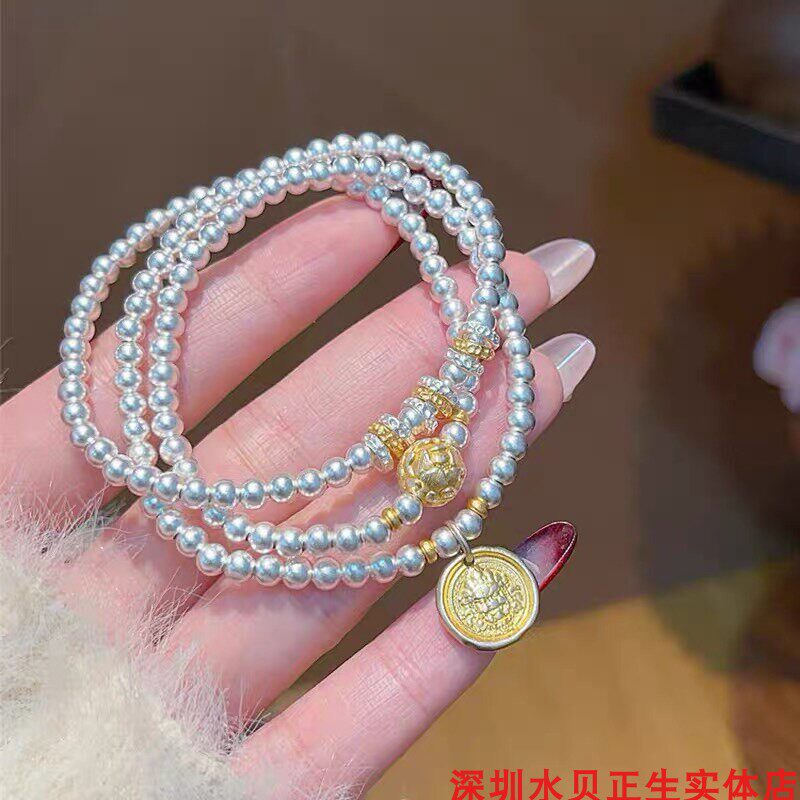 黄财神多圈纯银手链女新中式国风