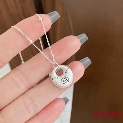 小胖福纯银项链女简约百搭时尚
