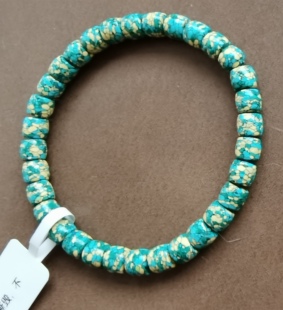 湖北十堰原矿6mm唐三彩绿松石直切手串手链手饰