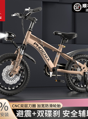 新款凤凰儿童自行车男女孩3到6岁小学生8-10到12岁中大童山地单车