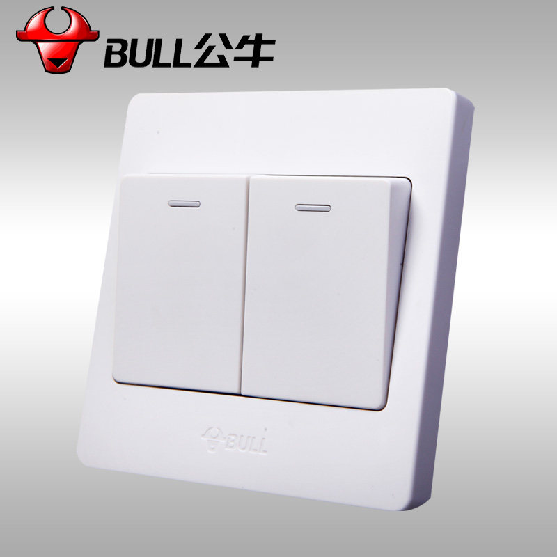 正品bull公牛墙壁开关插座g07k211二位单控开关86型两开开关耐用
