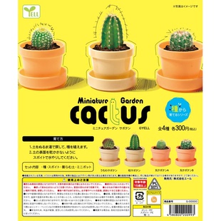 虾壳社 现货日本YELL扭蛋 迷你花园 仙人掌盆栽 微缩模型玩具装饰