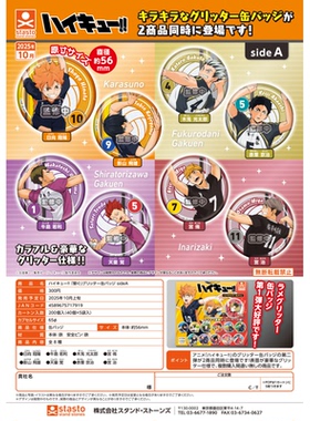 虾壳社 现货日本STASTO扭蛋 排球少年 接球ver 细闪徽章sideA日向