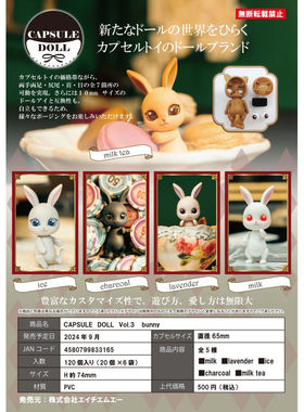 虾壳社 现货日本HMA扭蛋 CAPSULE DOLL VOL.3 兔子 拼装 摆件娃娃