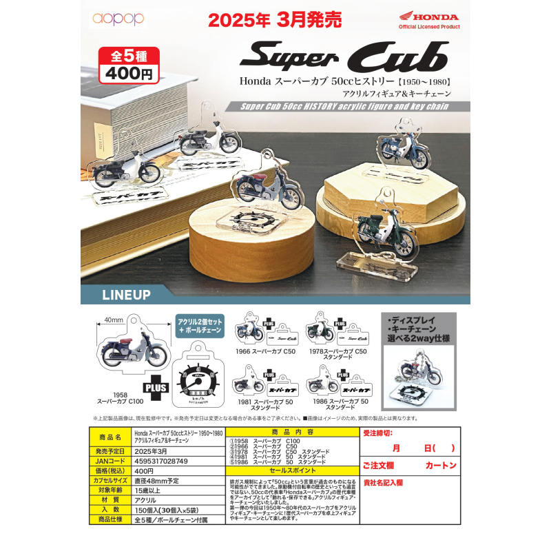 虾壳社 现货日本AOPOP扭蛋 super cub 超级幼兽立牌挂件本田HONDA