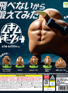 虾壳社 现货日本YELL扭蛋 肌肉几维鸟 健身 力量 摆件 强壮 锻炼