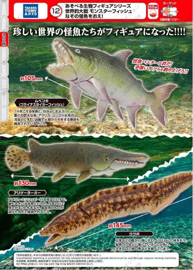 虾壳社现货日本T-ARTS扭蛋稀奇的世界怪鱼合集可动生物模型-封面