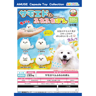 虾壳社 定金日本AMUSE扭蛋 掌心迷你萨摩耶毛绒挂件 可爱 小表情