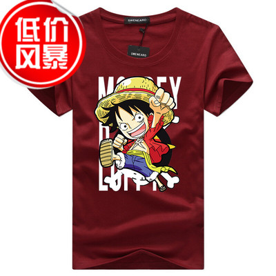 新款速卖通货源便宜路飞短袖t恤