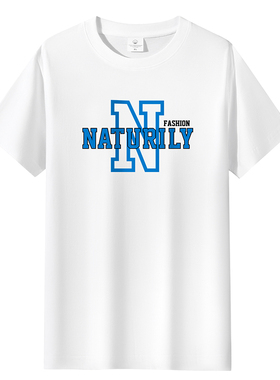 夏新款休闲短袖t恤男青年宽松纯棉圆领大码体恤情侣半袖T恤-012-N