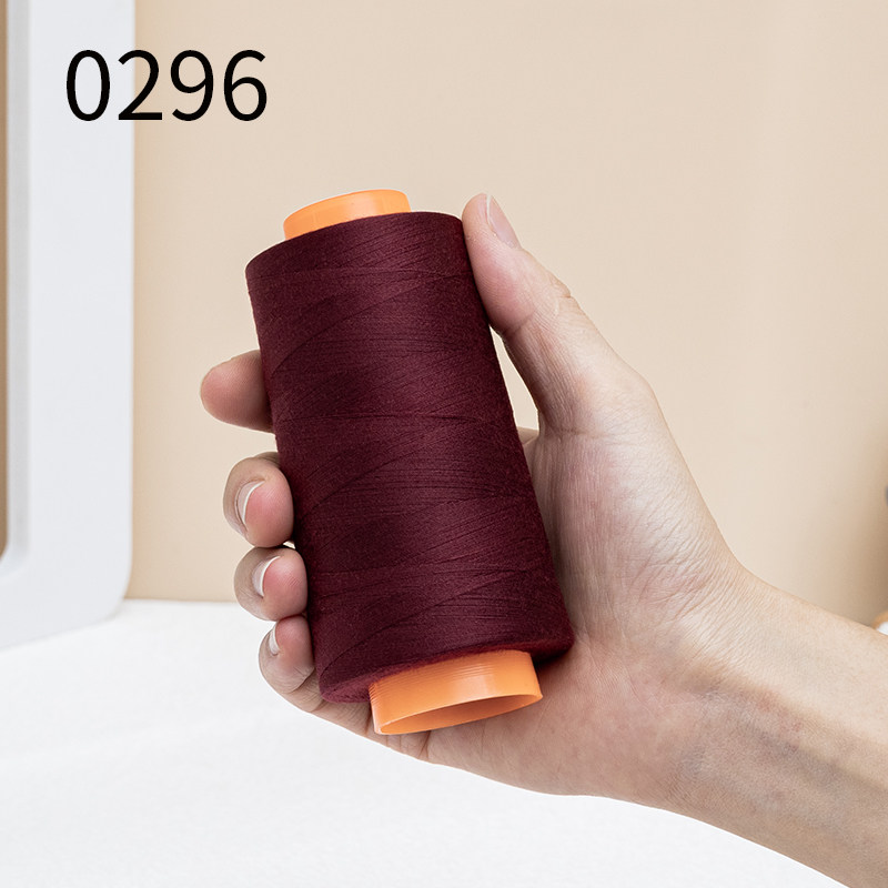 安可拉红缝纫机线402家用大卷老式缝纫机深酒红手工缝衣线平车线