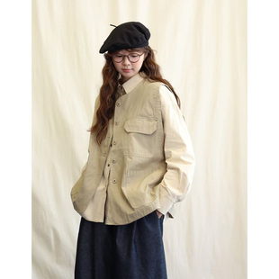 1.20日系纹理感立体翻盖口袋工装马甲叠穿