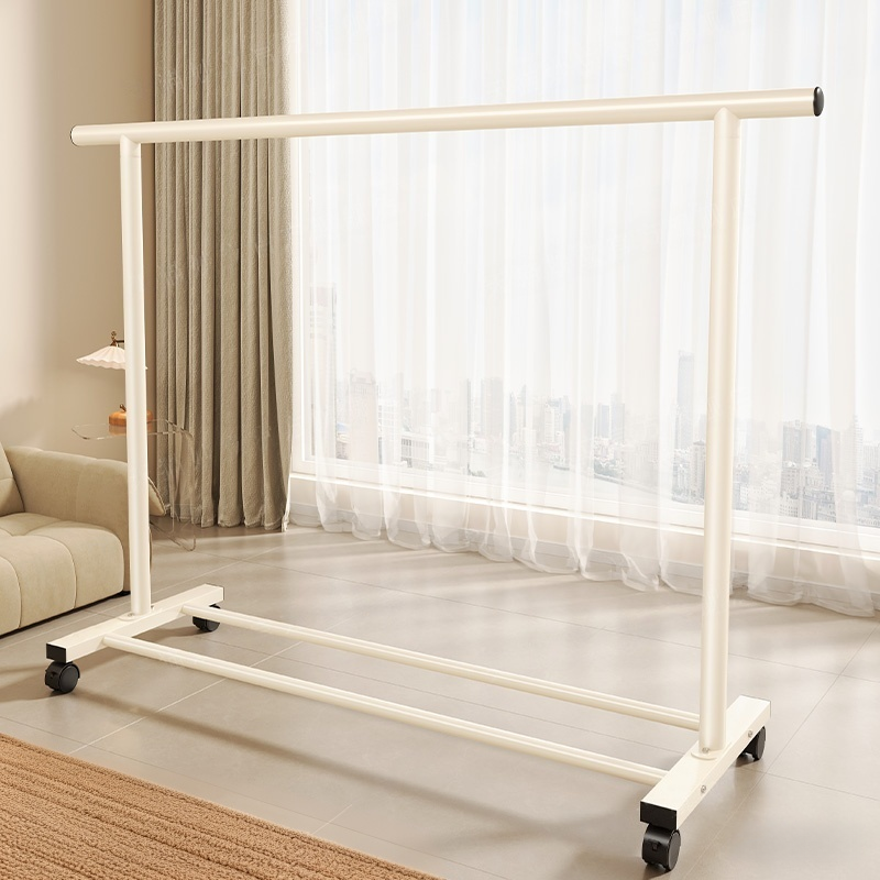 晾衣架落地家用阳台可移动简易晾晒衣杆卧室宿舍挂衣服架子衣帽架