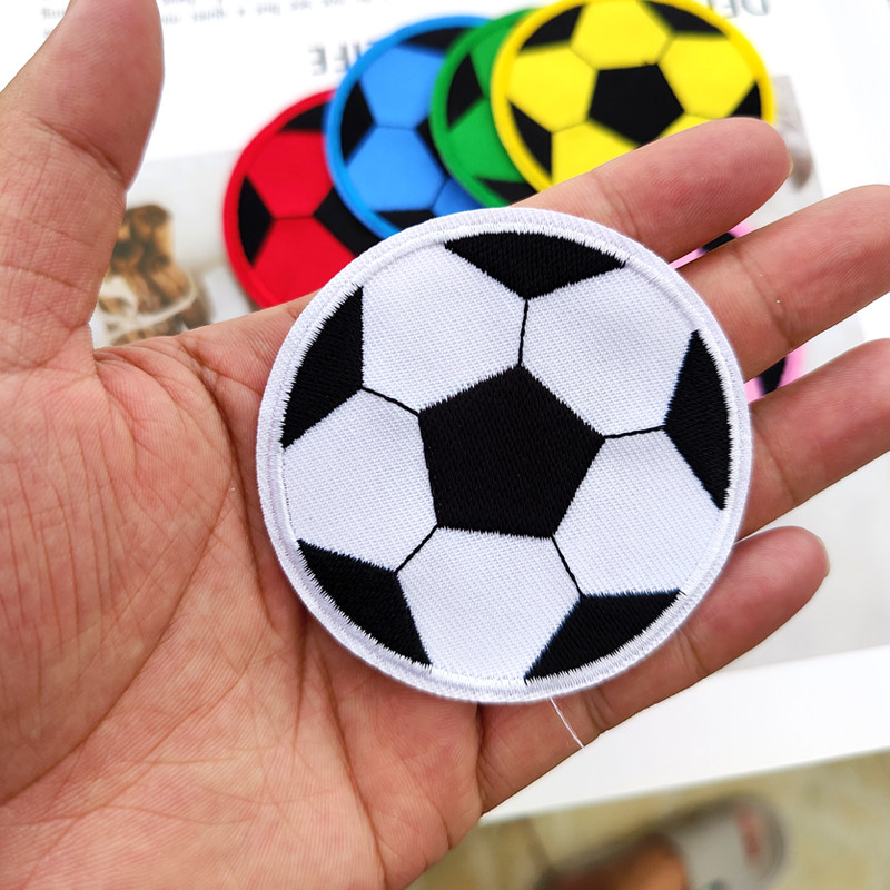 彩色足球刺绣布贴补丁贴卡通儿童衣服裤子鞋子破洞修补瑕疵装饰贴