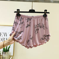 Loose modal flanged shorts for women in summer, large-sized thin pajama pants, high-waisted casual pants, printed home pants thumbnail 3