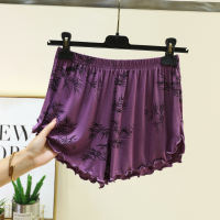 Loose modal flanged shorts for women in summer, large-sized thin pajama pants, high-waisted casual pants, printed home pants thumbnail 6