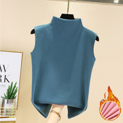 德绒保暖背心加绒高领上衣