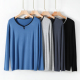 t恤上衣外穿打底衫 男士 长袖 大码 莫代尔秋衣春秋宽松居家睡衣薄款