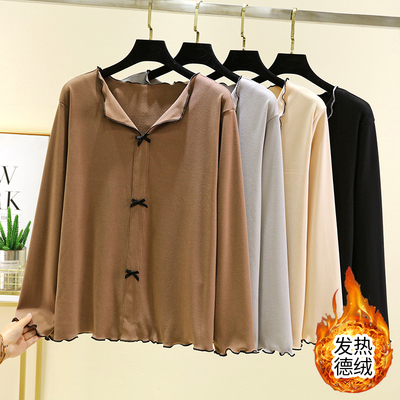 德绒翻领蝴蝶结上衣女冬季